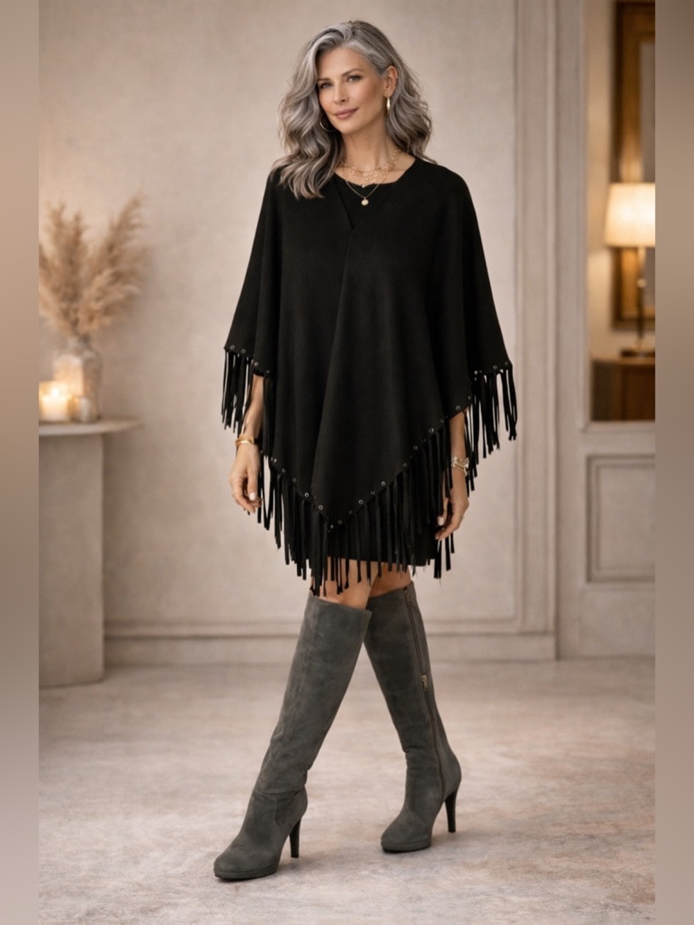 Colombo Made Exclusively for Brooks Brothers 100% Cashmere Women’s Poncho